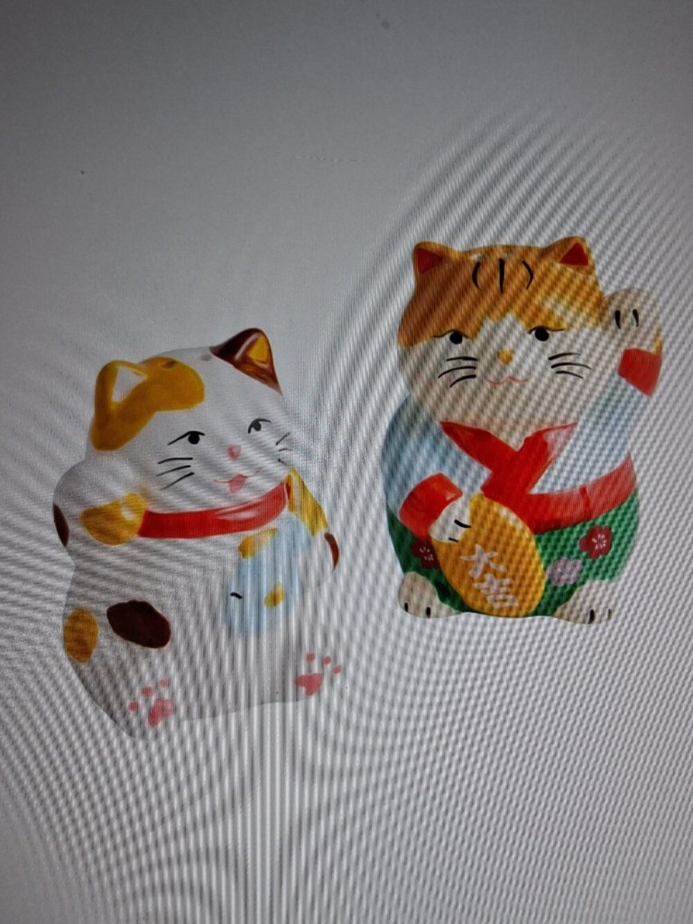 Ceramic Lucky Cat Salt and Pepper Shaker Set NIB
